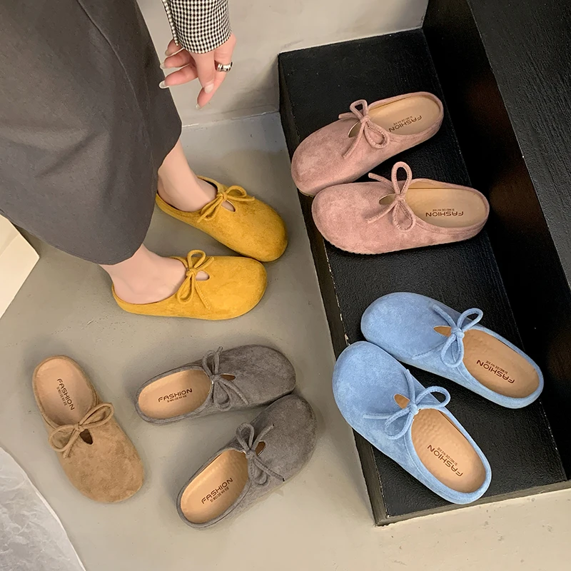 包头拖鞋女2025新款外穿防滑软底半拖鞋一脚蹬懒人休闲勃肯鞋