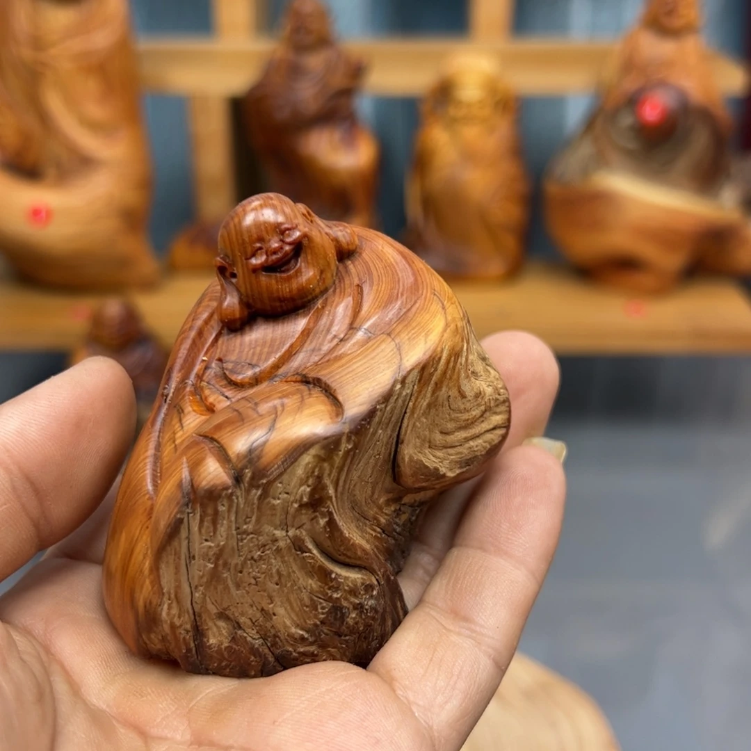 只***跑木崖柏木摆件手把件