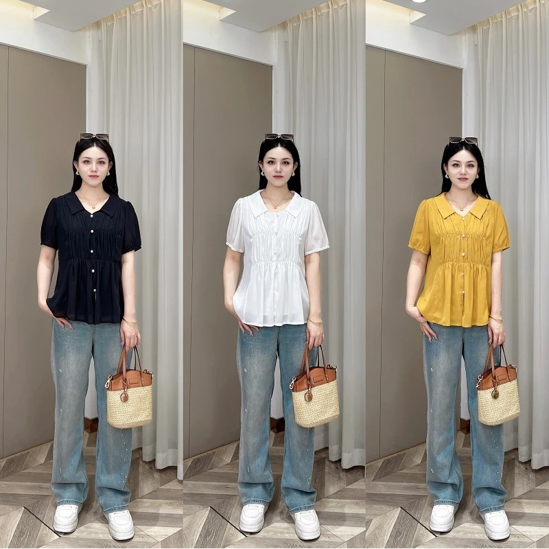 【现货仅上衣】PDM22166夏季新款时尚收腰显瘦设计感上衣大码女装