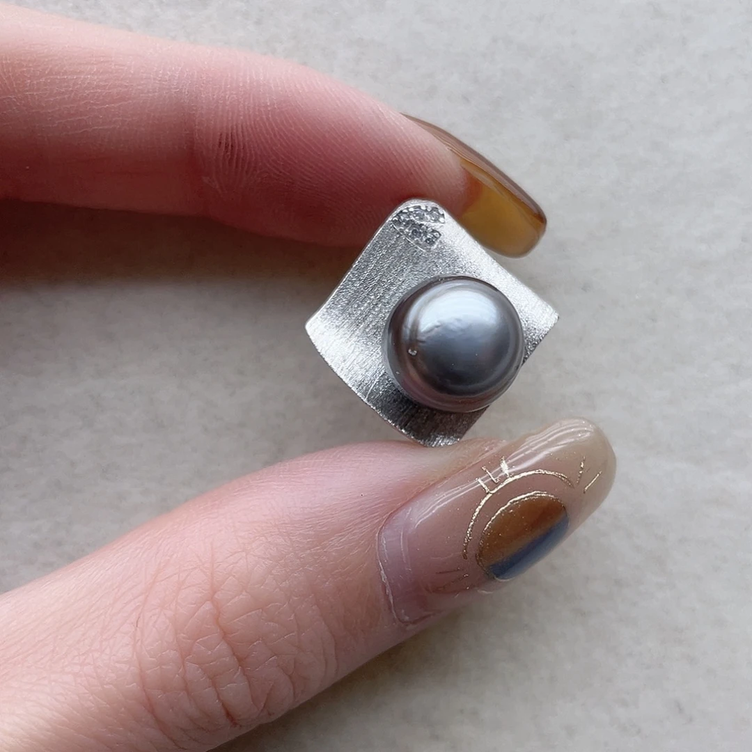 吊坠85银S925镶嵌海水珍珠