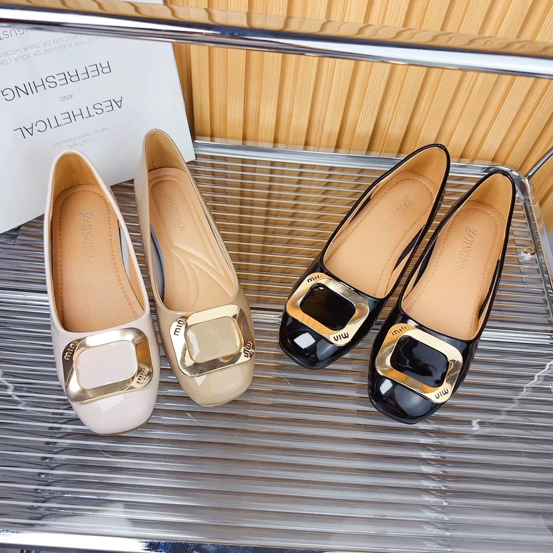 【朵苮品牌】方头单鞋2025低跟2cm新款浅口气质百搭女鞋7878