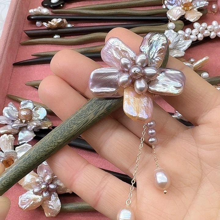 淡水珍珠发饰银S925镶嵌好****强