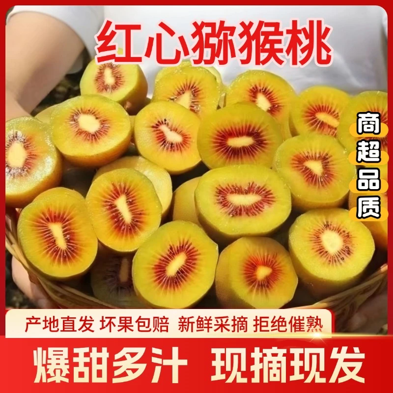 【不甜包赔】四川红心猕猴桃新鲜纯甜产地直销应季红阳奇异果水果