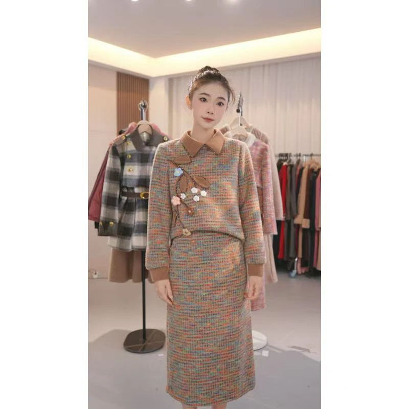 M0029 秋冬新款高档洋气新中式收腰显瘦外套女