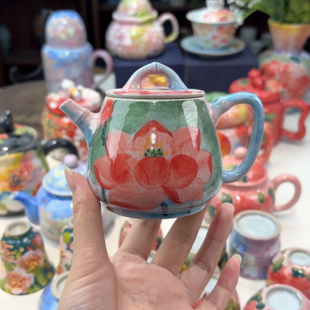 景德镇手绘高温釉下彩陶瓷茶具