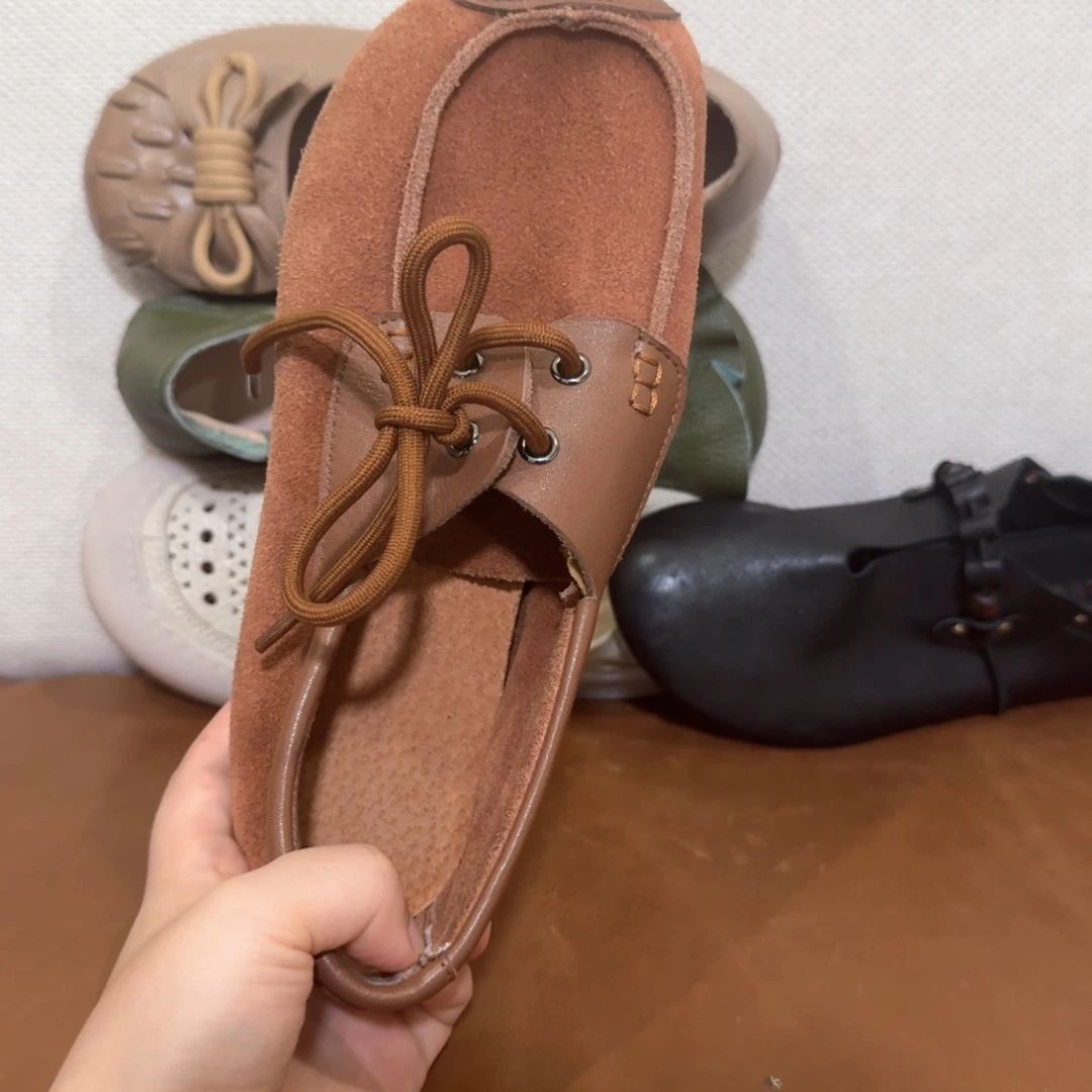 单鞋39码。    棕色系带