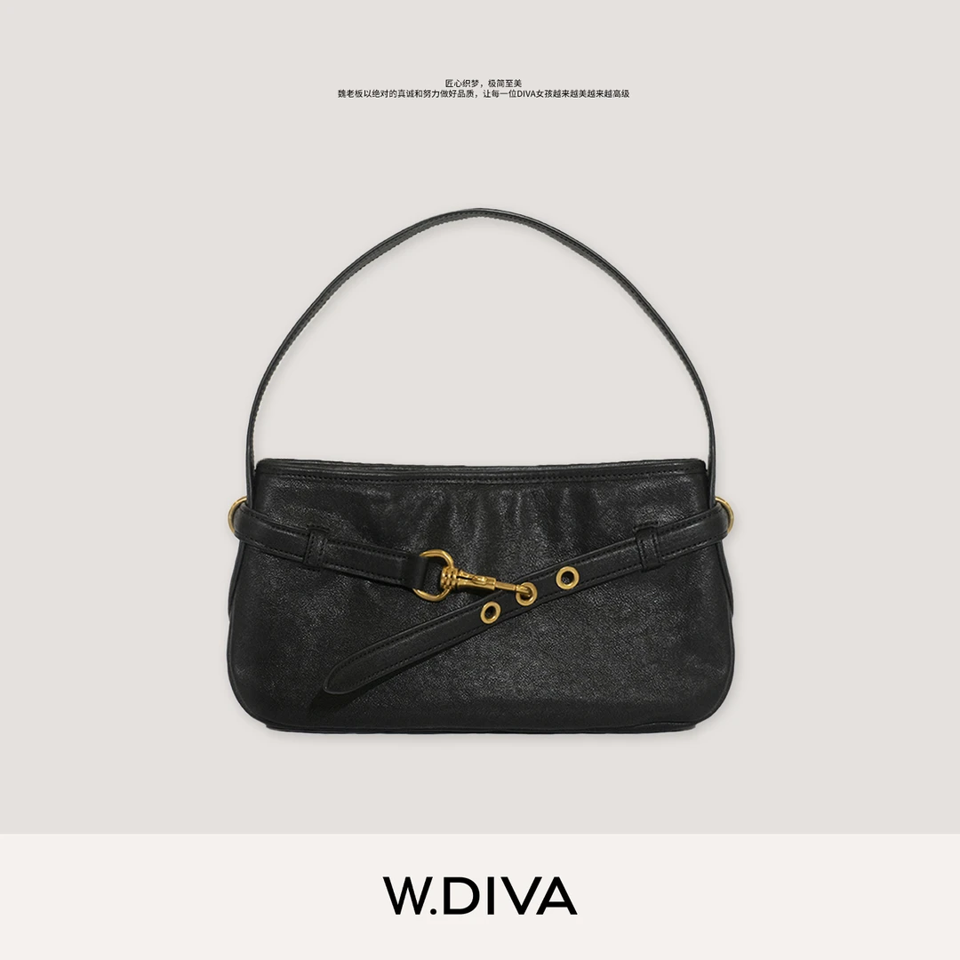 W.Diva【轻挎时光】vintage时尚学院气息肩背手提两用包包50B052592