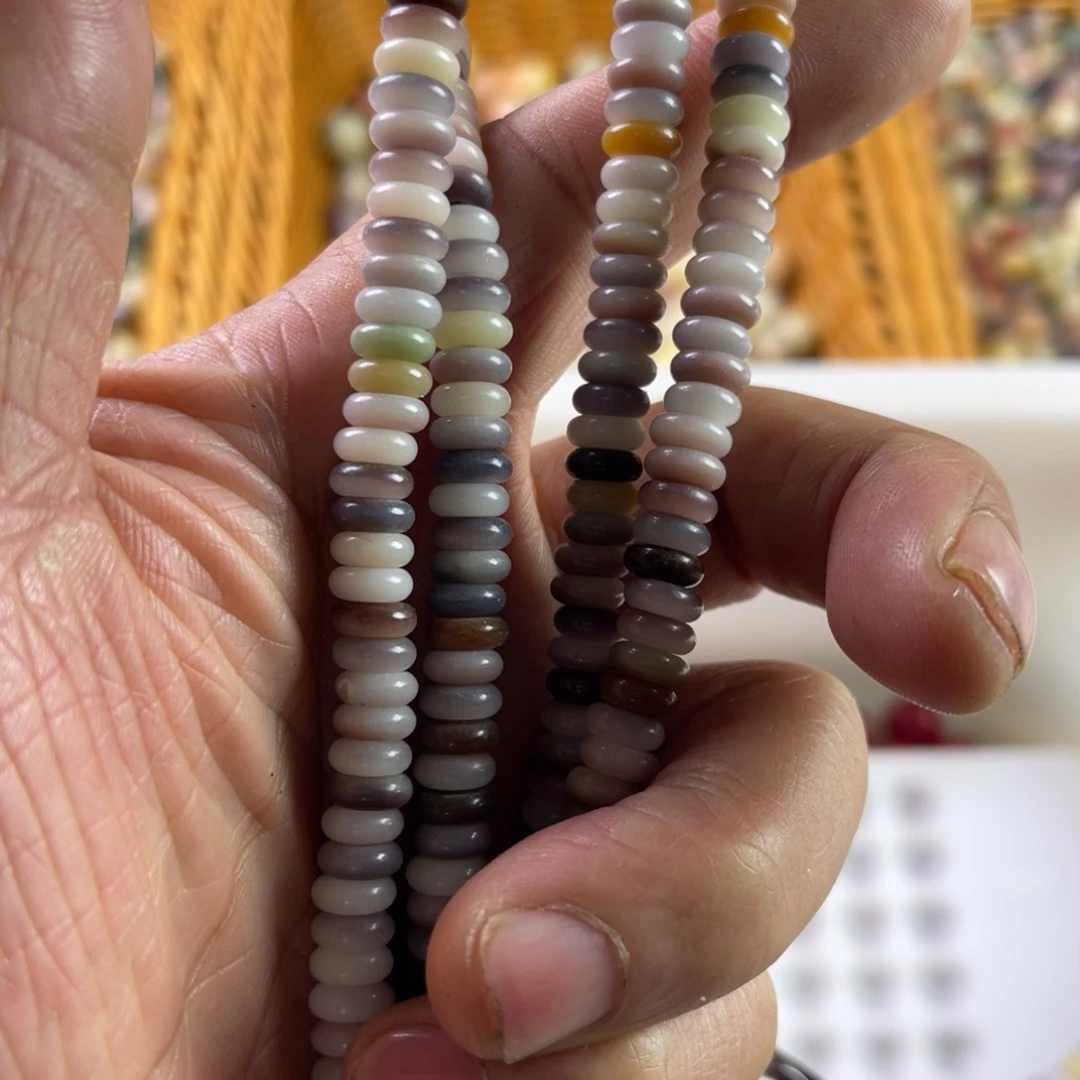 吊坠白玉菩提精品7-3炫彩算盘216颗