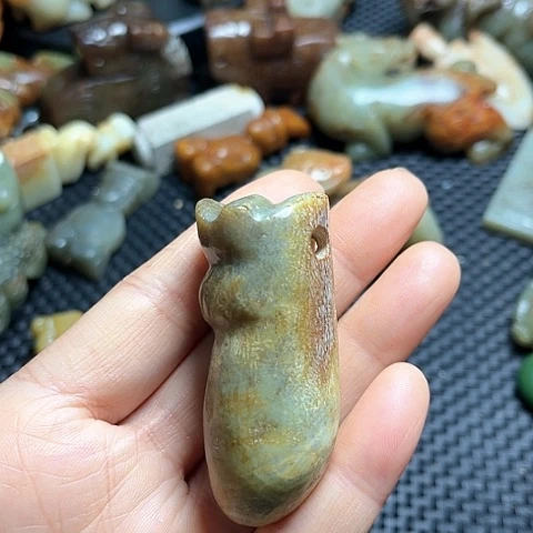 白玉菩提吊坠摆件