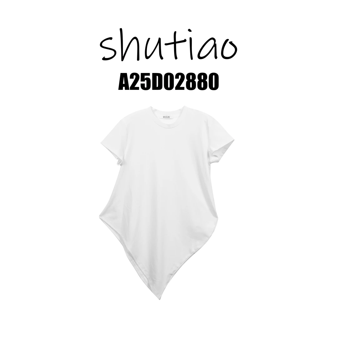 【SHUTIAO】2025夏季：新款小众设计款T恤A25D02880