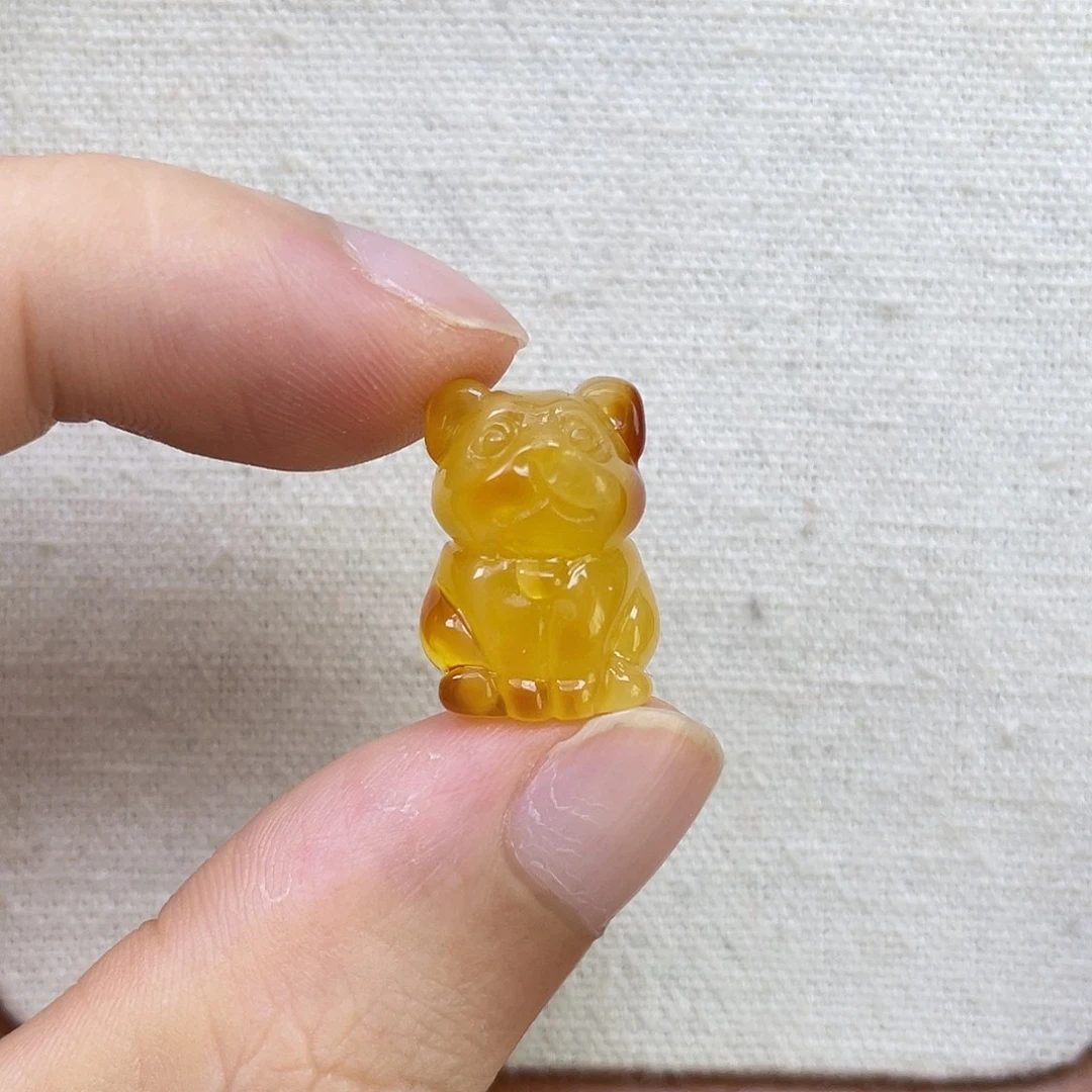 琥珀未镶嵌珠宝奇石狗狗