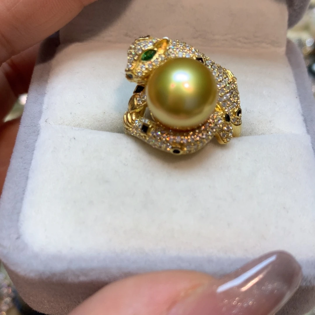 海水珍珠戒指银S925镶嵌