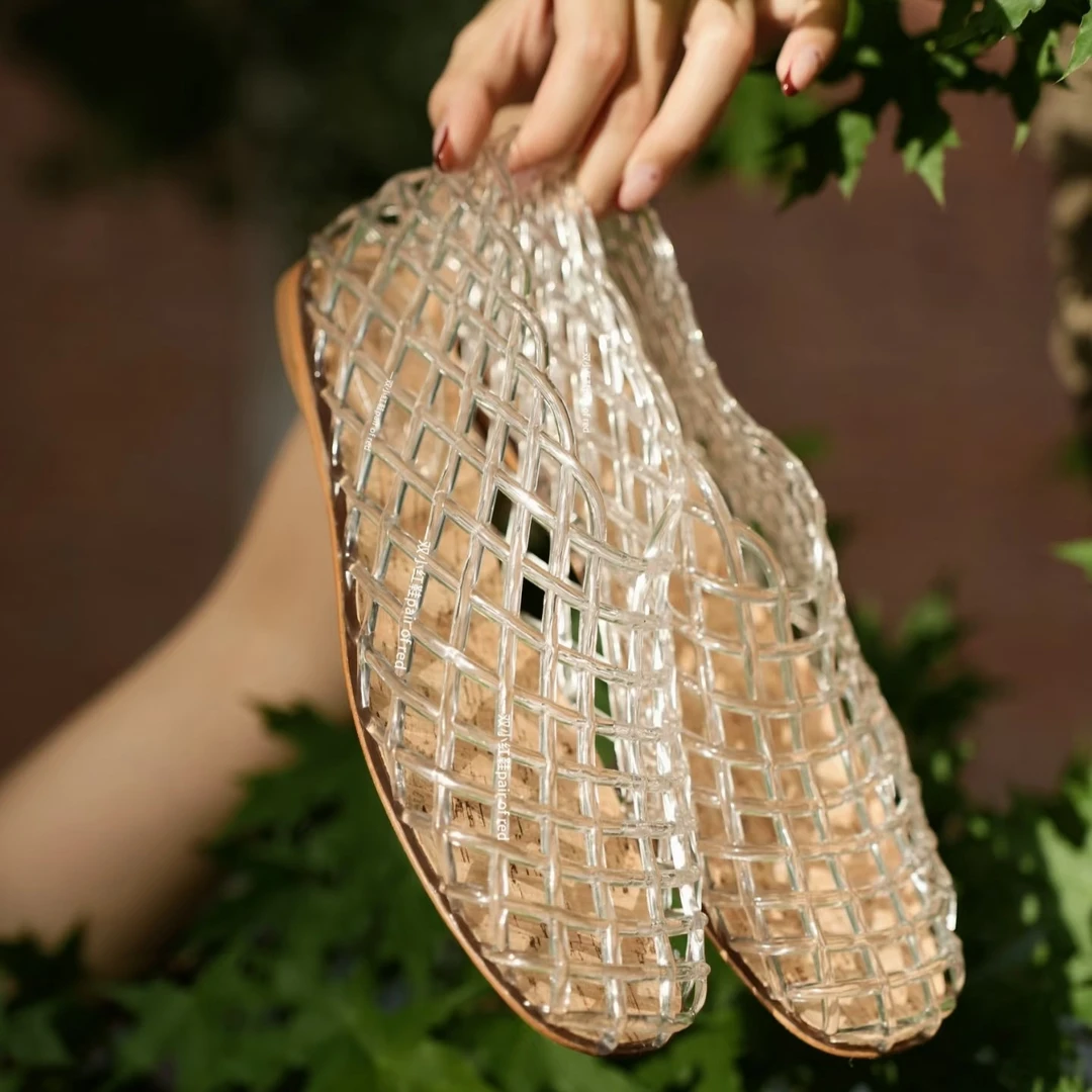 果冻女士凉鞋镂空韩版女满包头套筒纯色洞洞鞋夏季女士沙滩鞋平底