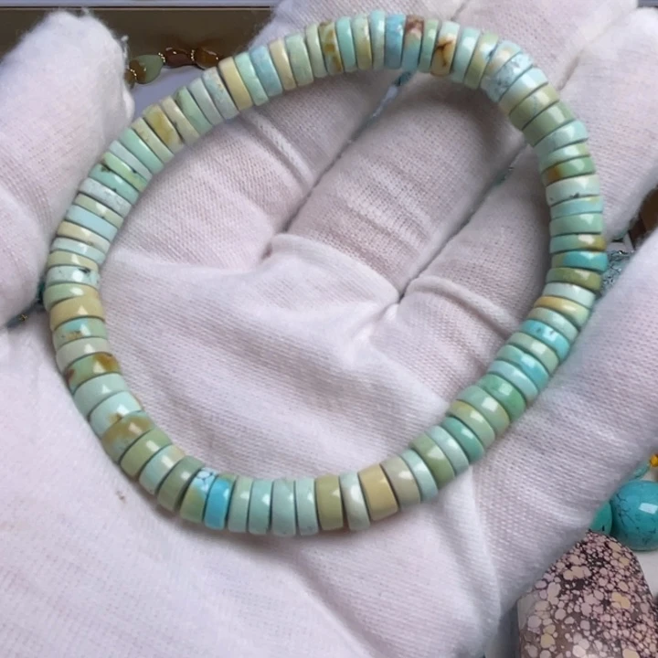 绿松石未镶嵌珠宝奇石卡7mm14.2克