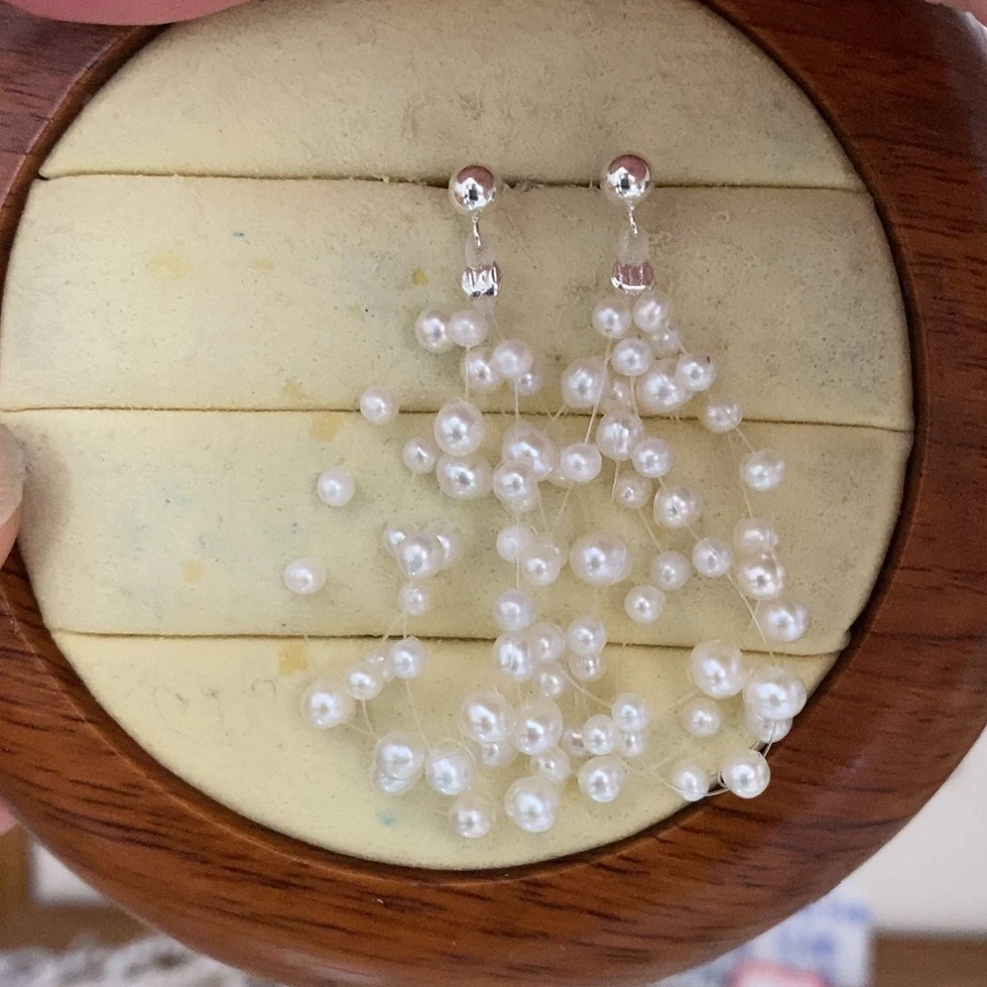 银S925镶嵌淡水珍珠耳饰