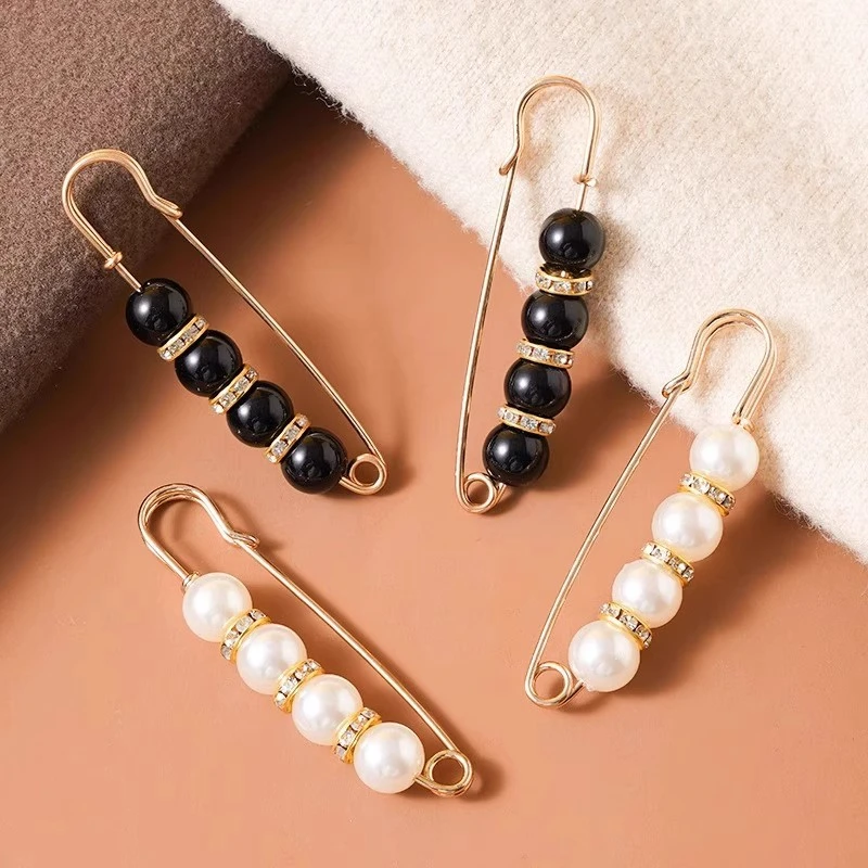 铁仿珍珠胸针 裤子腰围大改小神器跳舞裙子收腰别针调节防走光扣