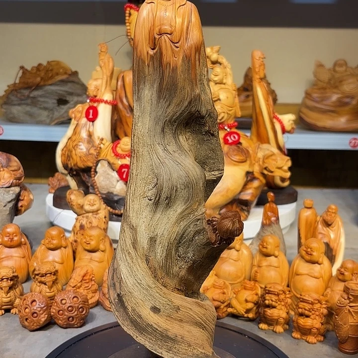 柏木太行崖柏观音摆件