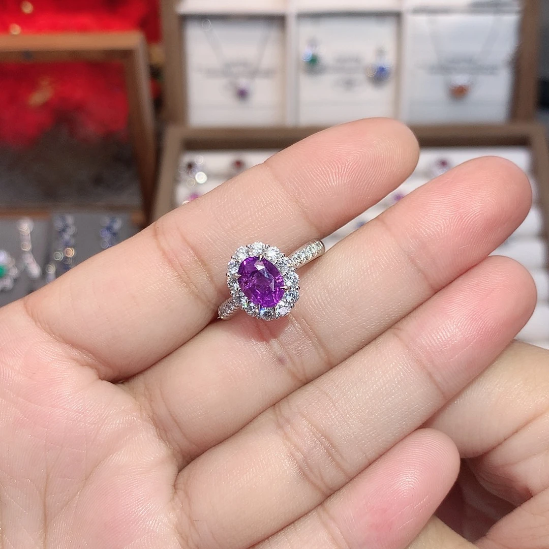 18K金镶嵌彩色蓝宝石戒指2.04ct/七天无理由