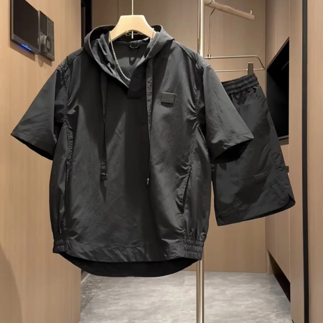 新款夏季宽松速干潮流套装男女百搭潮牌短袖户外短裤两件套休闲