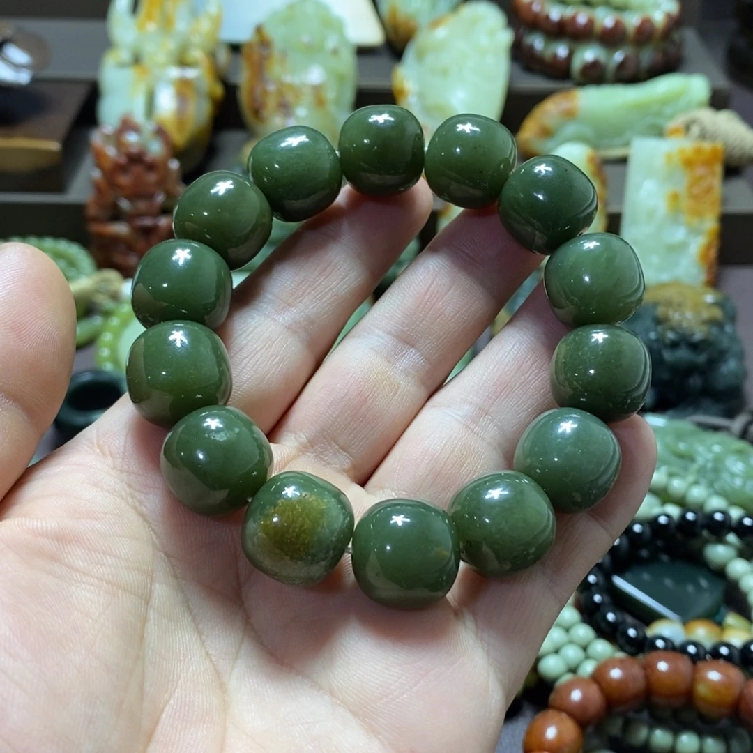 透闪石质玉未镶嵌手链16