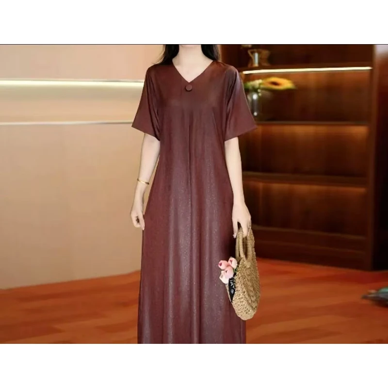 一粒扣裙  时尚轻奢亲肤透气中长款连衣裙气质显瘦