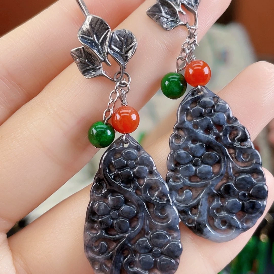 翡翠未镶嵌耳饰饰品