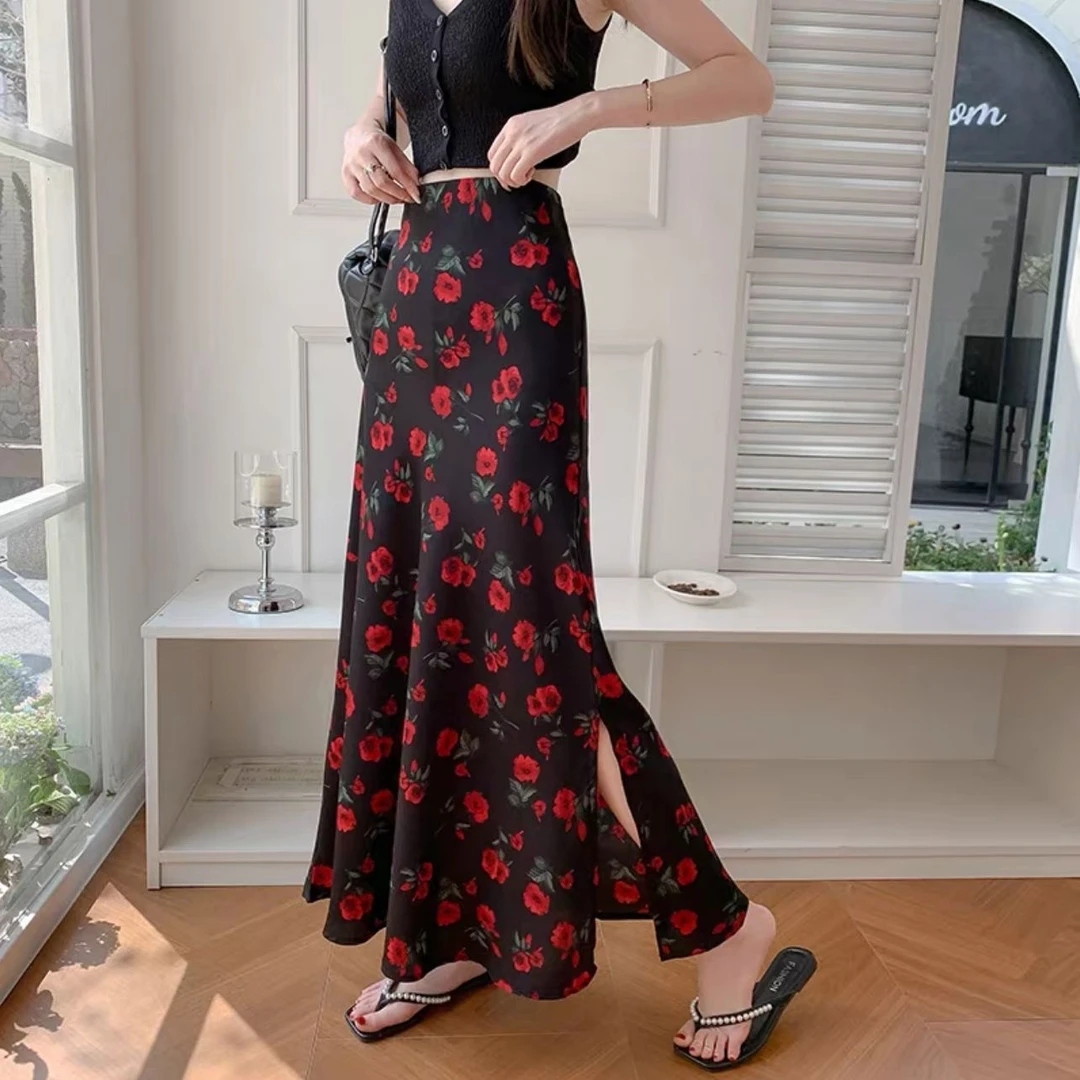 【松紧腰+内村+拉链】碎花半身裙女装夏季新款时尚气质中长裙