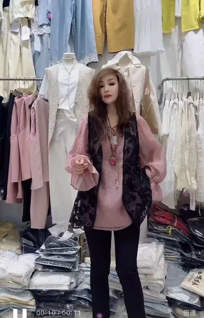 【王大美】欧货时尚气质韩版重工复古蕾丝马甲88727