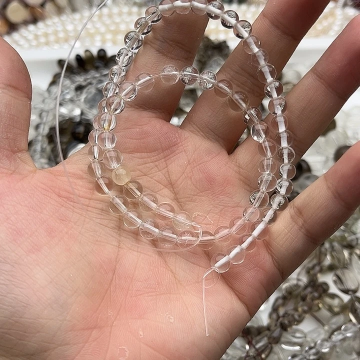 玛瑙/玉髓未镶嵌珠宝半成品6mm左右水晶34