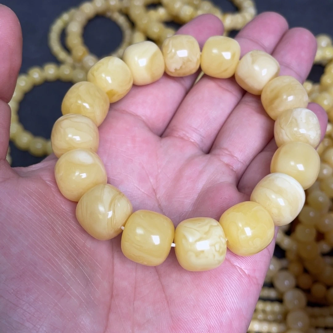 蜜蜡未镶嵌裸石蜜蜡手串15mm