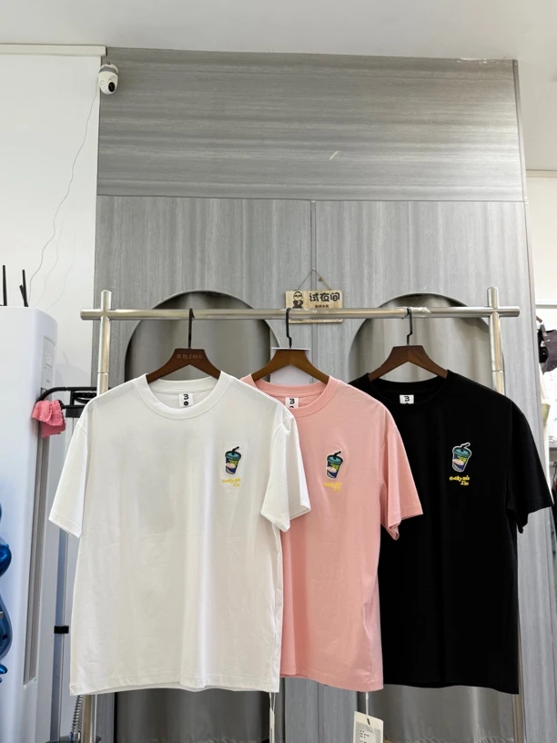 韩版宽松卡通字母短袖T恤男士2025夏季薄款百搭时尚圆领上衣506#