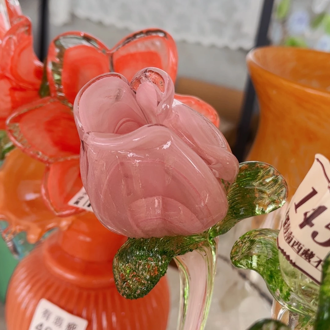 琉璃粉玫瑰 花瓶摆件