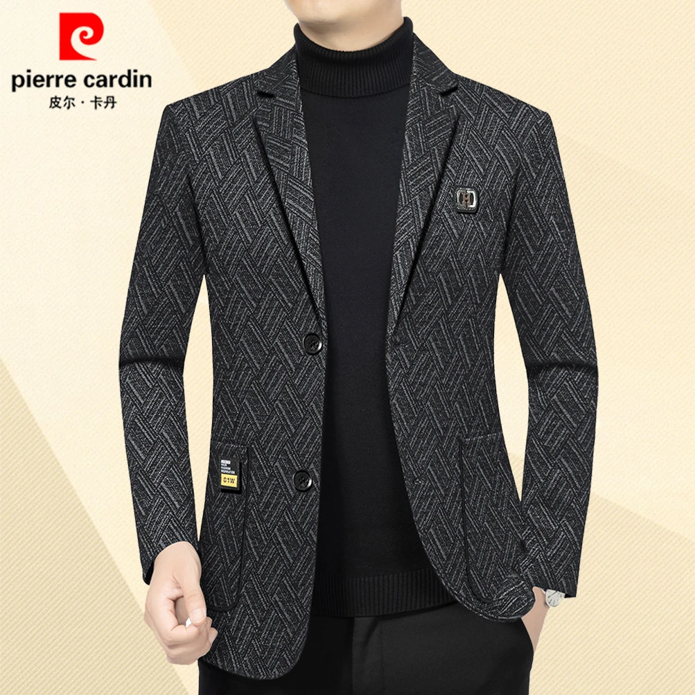 皮尔卡丹商务休闲单西外套西服中年男士2025秋季新款小西装上衣