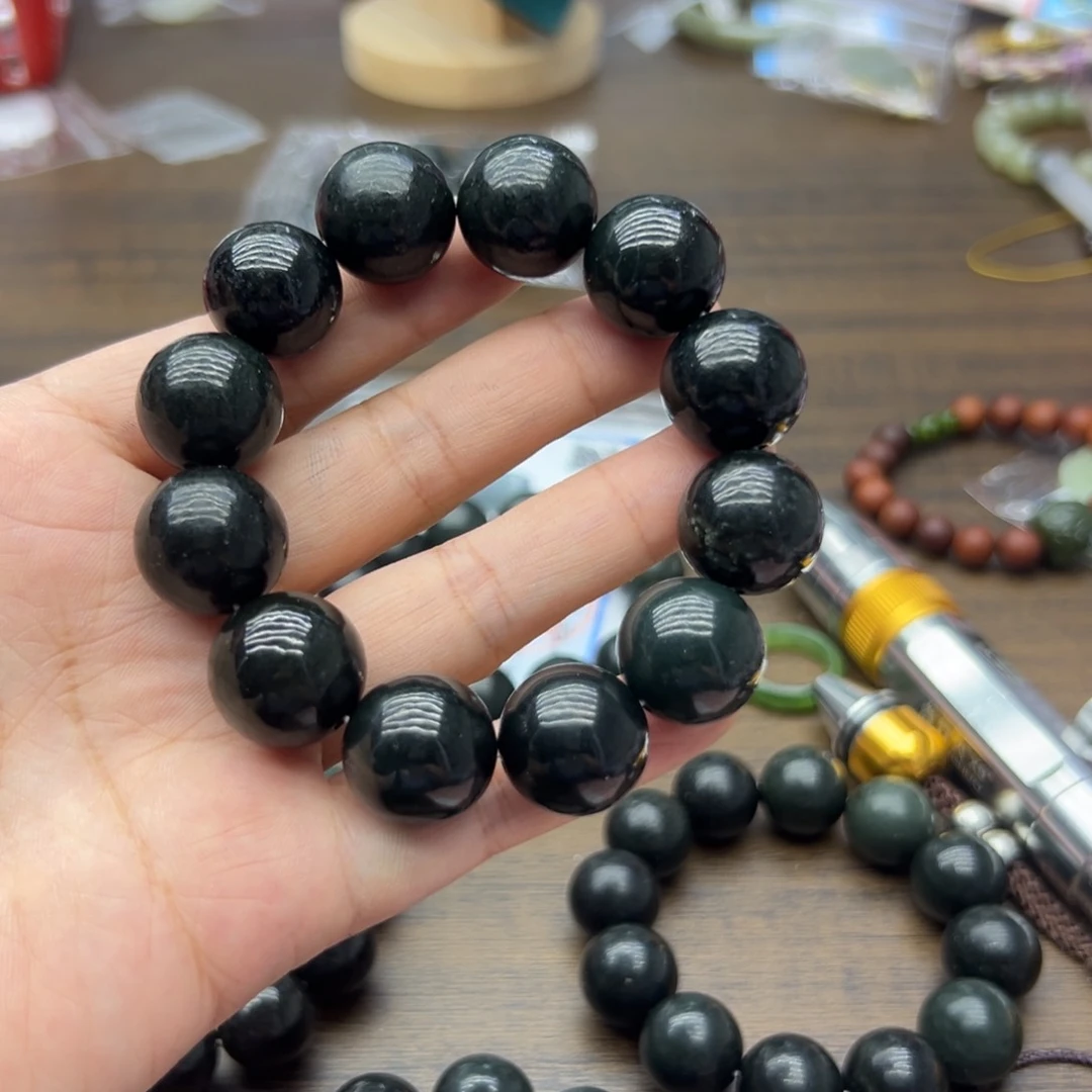 手链未镶嵌和田玉青玉卡18