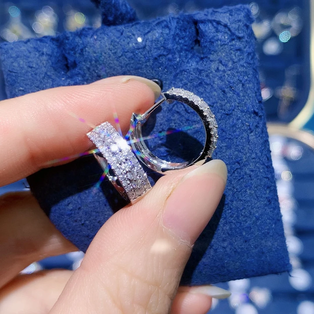 【闪购商品】18K金镶嵌耳饰钻石大版璀璨星河耳扣