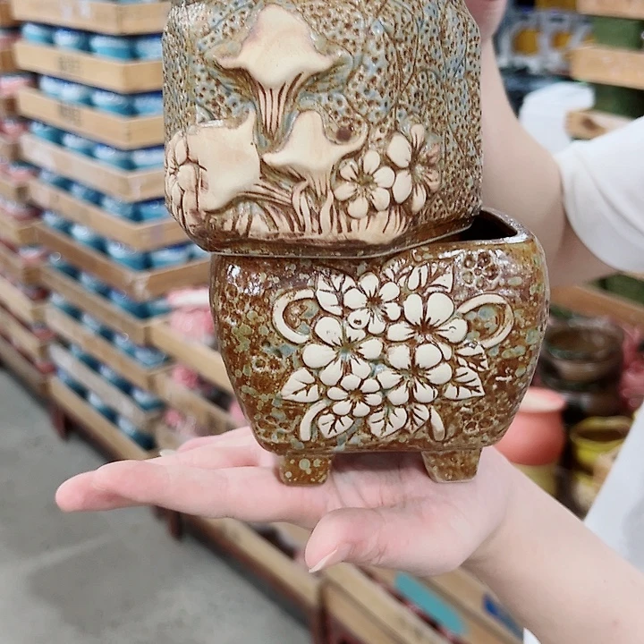 有孔,满10元发货多肉陶瓷花盆