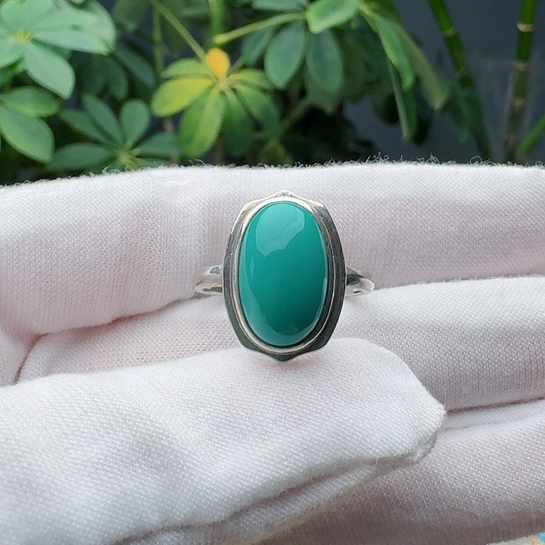 绿松石银S925镶嵌戒指戒指
