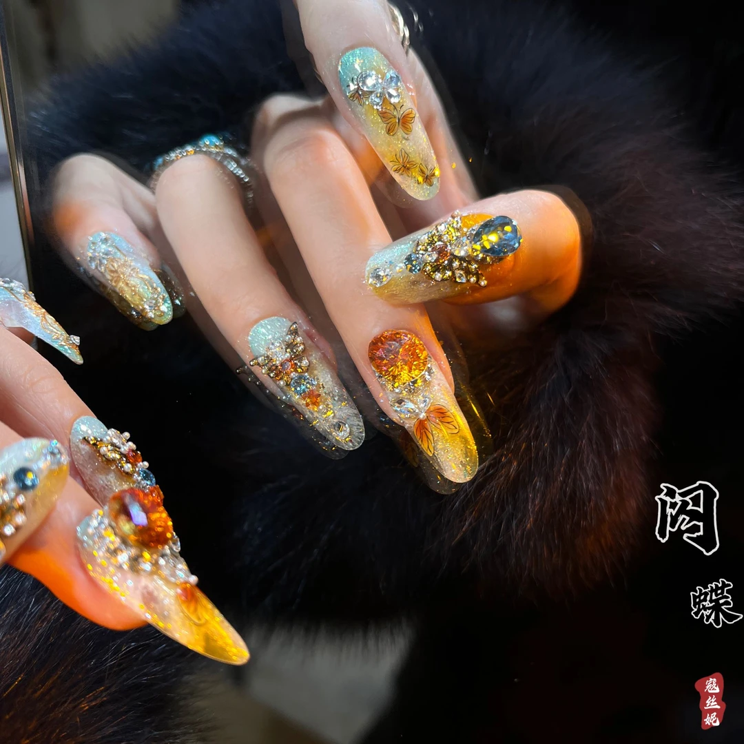 全手华子@【闪蝶】寇丝妮 纯手工穿戴式美甲