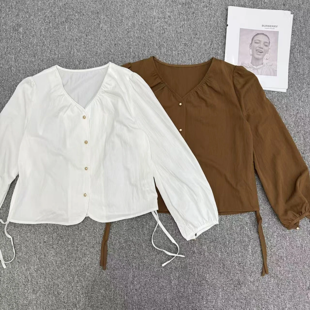 【周周家】5320濮院春季桑蚕丝V领开衫纯色女士休闲时尚街头风