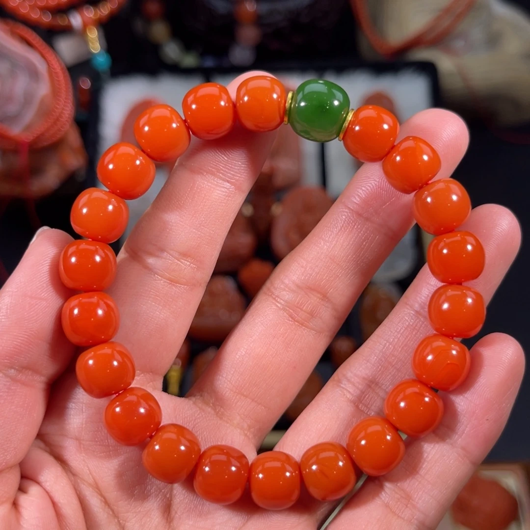 南红玛瑙未镶嵌老形手串10.1左右