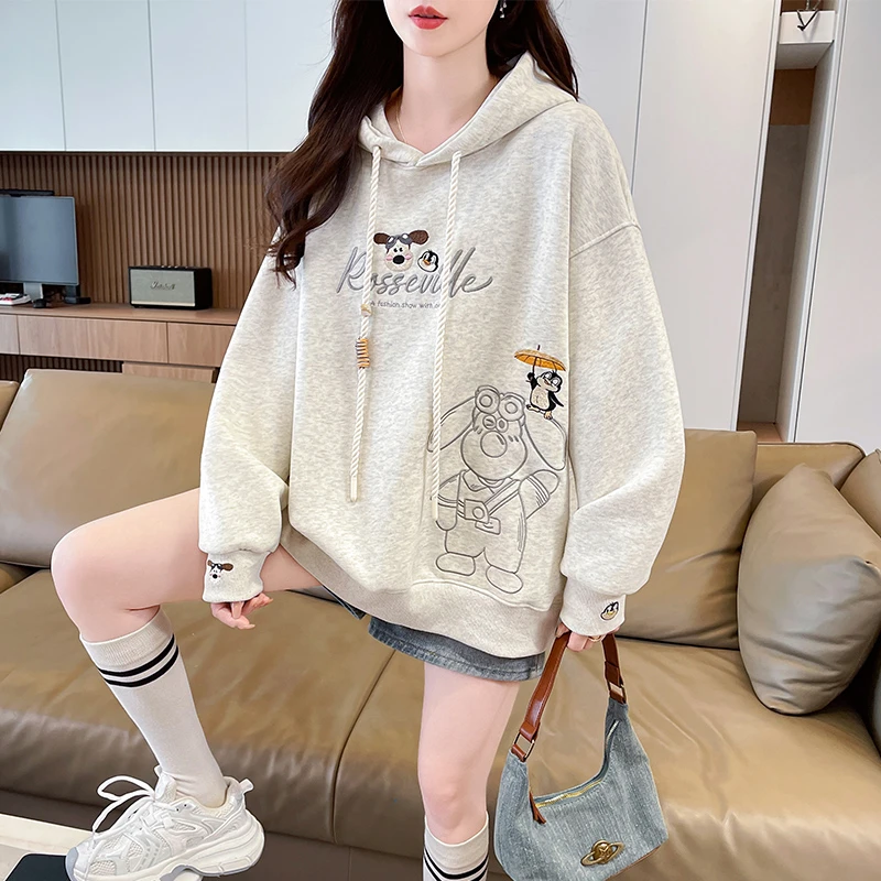 早秋连帽卫衣女2025新款春秋韩版宽松薄款学生百搭设计感小众外套