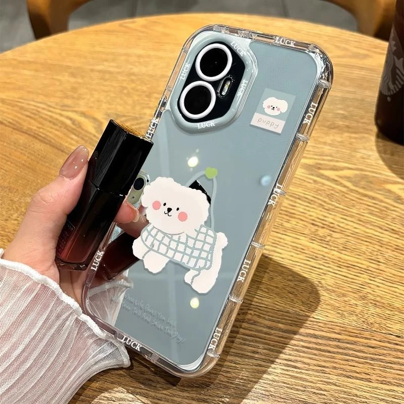 网兜狗适用苹果16promax手机壳全包opporeno14女款华为200高颜值