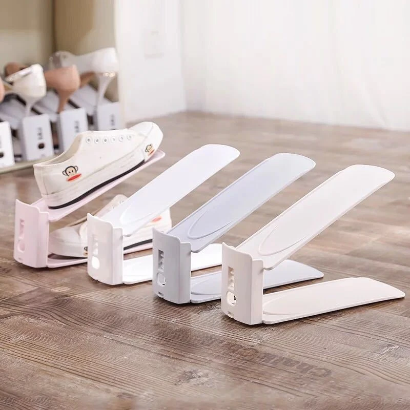 可调节鞋柜鞋子收纳神器塑料双层鞋架简易家用一体式鞋托架折叠式