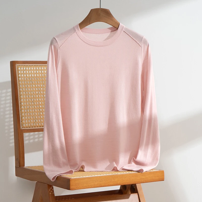 ｛国王礼物｝120‘S超细羊毛扬子纱精纺纯色套头衫