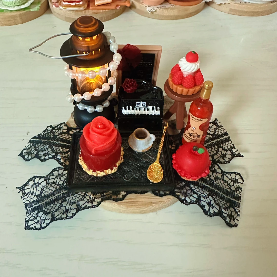 8cm复古玫瑰蛋糕（灯可亮）