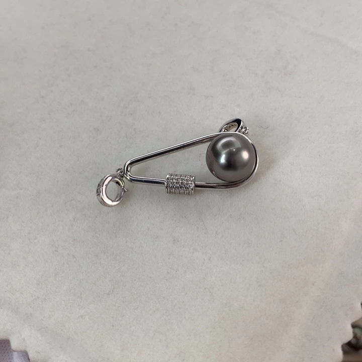 银S925镶嵌吊坠(不含链)海水珍珠