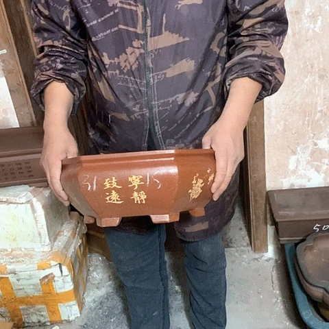 紫砂花盆手工艺品