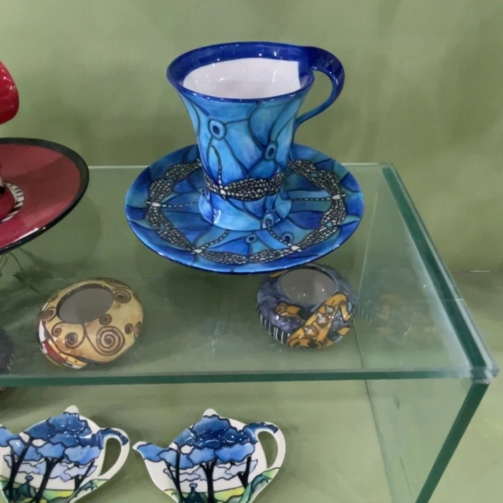 200ml珐琅彩杯碟一套