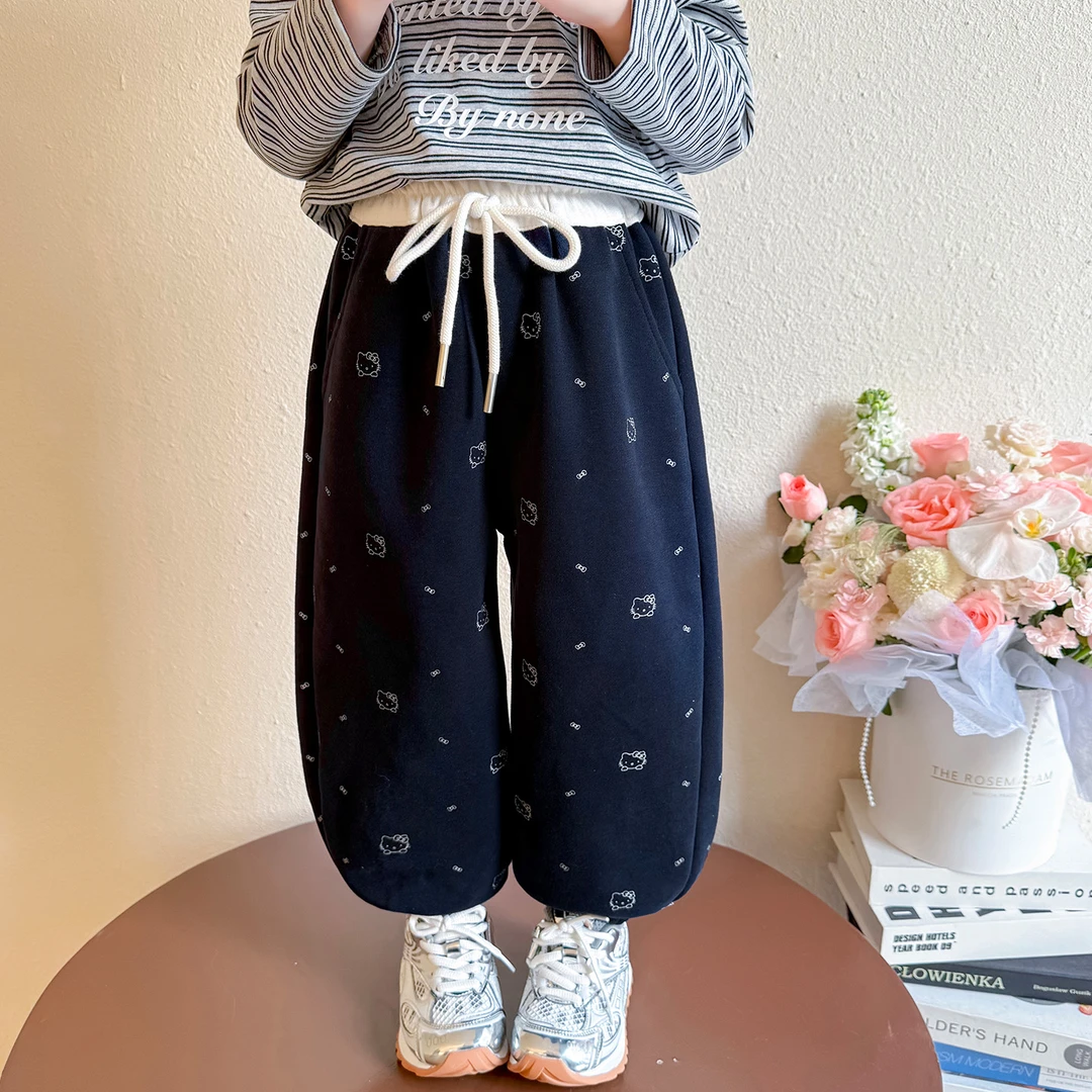 女童新款洋气时髦春秋季2025小女孩宽松休闲卫裤女宝宝秋装裤子潮