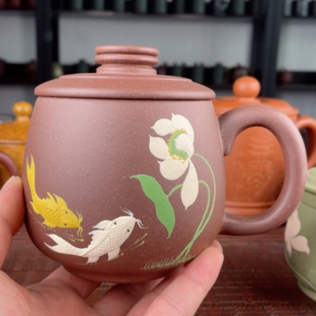 【闪购商品】茶杯紫砂宜兴原矿紫砂盖杯